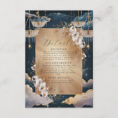 Exquisite Golden Chandelier Bloral Wedding Begleitkarte (Vorderseite)