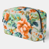 Exquisite Goldene Blume und blaue, grüne Blätter Waschbeutel (Rechte Ecke)