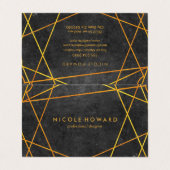 Exquisite Goldlinien Schwarz mit Schiefer Visitenkarten (Außenseite Aufgefaltet)