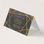 Exquisite Goldlinien Schwarz mit Schiefer Visitenkarten (Rückseite)