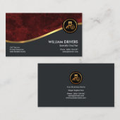 Exquisite Goldwache über Red Grunge Chauffeur Visitenkarte (Vorne/Hinten)