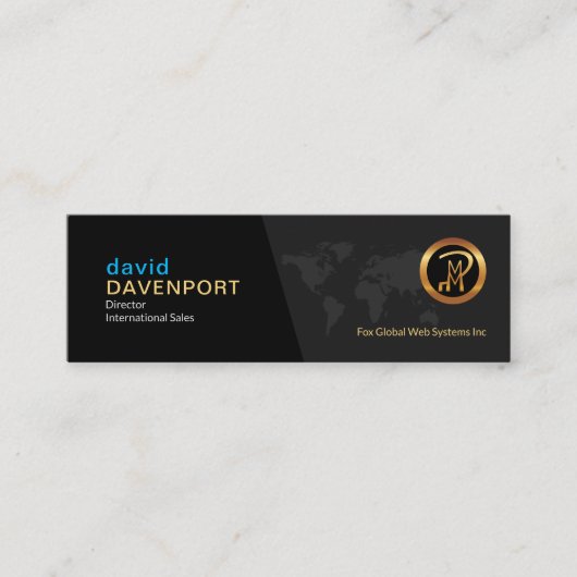 Exquisite Gray Elegance Global International Sales Mini Visitenkarte (Vorderseite)