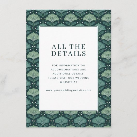 Exquisite Green Floral Pattern Begleitkarte (Vorderseite)