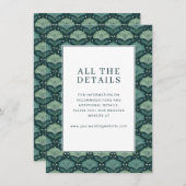 Exquisite Green Floral Pattern Begleitkarte (Vorne/Hinten)