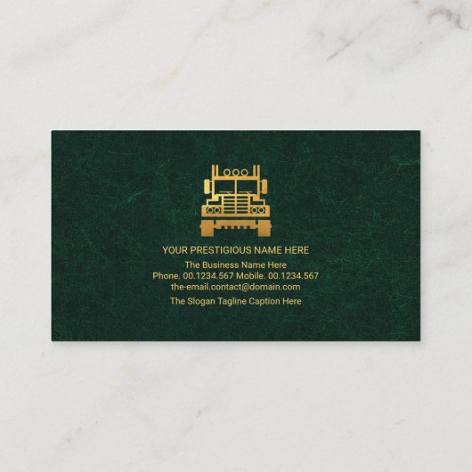 Exquisite grüne Marmortextur Gold Linien, LKW Visitenkarte (Rückseite)