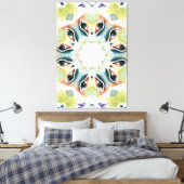 Exquisite handbemalt Boho Chic Greenerie Abstrakt Leinwanddruck (Insitu (Schlafzimmer))