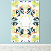 Exquisite handbemalt Boho Chic Greenerie Abstrakt Leinwanddruck (Insitu (Holzboden))