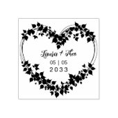 Exquisite Heart of Leaves & Wild Branches Wedding Gummistempel (Prägung)