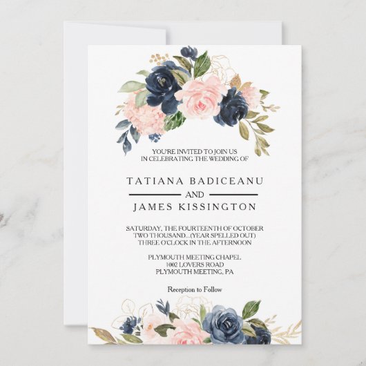 Exquisite Herbsthochzeit Einladung (Vorderseite)