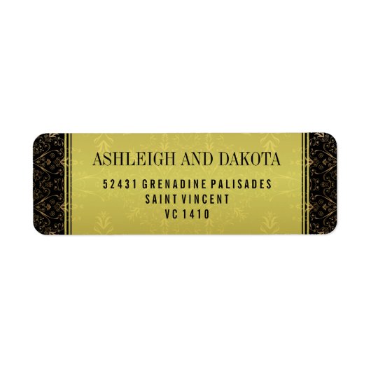 Exquisite Hochzeit | Golden Overlay auf Damask (Vorne)