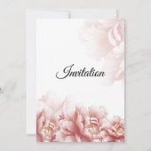 Exquisite Hochzeitseinladung, rosa Blume Einladung (Rückseite)