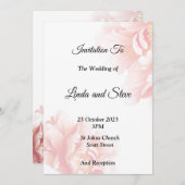 Exquisite Hochzeitseinladung, rosa Blume Einladung (Vorne/Hinten)