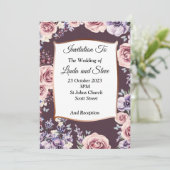 Exquisite Hochzeitseinladung, Rose, Kupfer Einladung (Stehend Vorderseite)