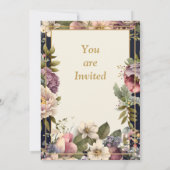 Exquisite Hochzeitsfeier an der Blumengrenze Einladung (Rückseite)