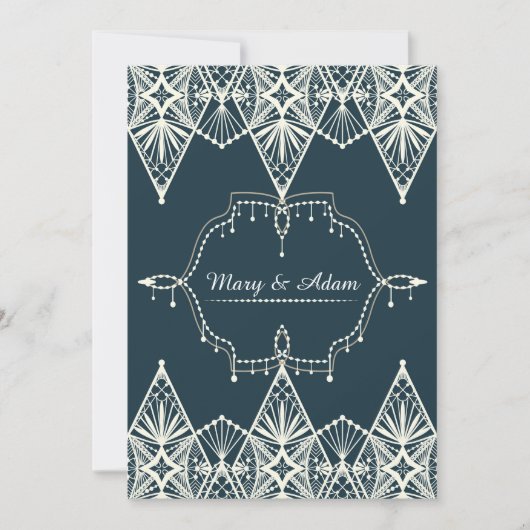 Exquisite Hochzeitskunst im Déco Stil Einladung zu (Vorderseite)