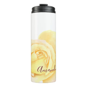 Exquisite Hübsche Gelbe Rose Thermosbecher