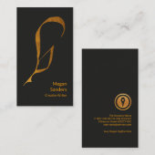 Exquisite Imitate Gold Feather Pen Creative Writer Visitenkarte (Vorne/Hinten)