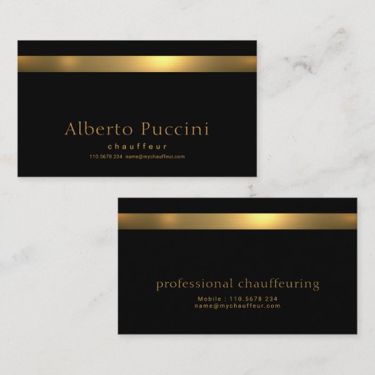 Exquisite Imitate Gold Stripe Retro Style Chauffeu Visitenkarte (Vorne/Hinten)