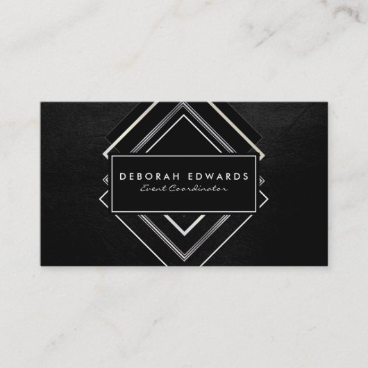 Exquisite Imitate Leder Geometric Visitenkarte (Vorderseite)