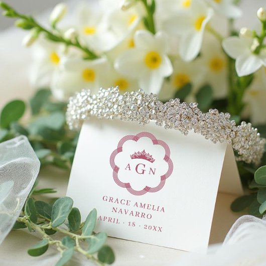 Exquisite Intricate Ornate Floral Princess Tiara Gummistempel