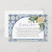 Exquisite italienische Blue Tile und Lemons Baby D Begleitkarte (Vorne/Hinten)