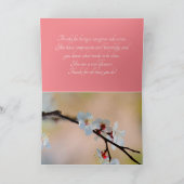 Exquisite japanische Apricot-Blume Dankeskarte (Innenseite)