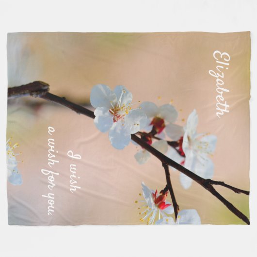 Exquisite japanische Apricot-Blume Fleecedecke (Vorderseite (Horizontal))