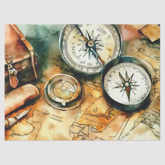 "Exquisite Kartographie: Adventure Awaits" Seidenpapier (Vorderseite)