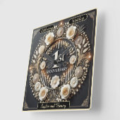 Exquisite Kleider für die Liebe des ersten Jahres Quadratische Wanduhr (Winkel)