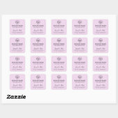 Exquisite Logo-Lavendel Lila Kerzen-Labels Quadratischer Aufkleber (Blatt)