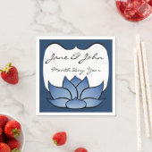 Exquisite Lotus in Blue Napkins Serviette (Beispiel)