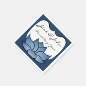 Exquisite Lotus in Blue Napkins Serviette (Ecke)