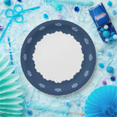 Exquisite Lotus in Blue Paper Plate Pappteller (Party)