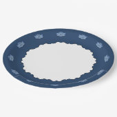 Exquisite Lotus in Blue Paper Plate Pappteller (Schrägansicht)