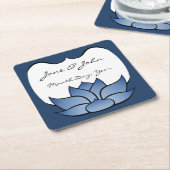 Exquisite Lotus in Blue Paper Untersetzer (angewinkelt)