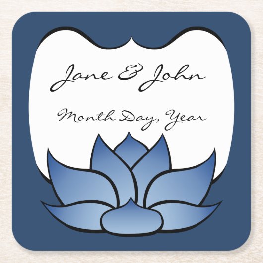 Exquisite Lotus in Blue Paper Untersetzer (Vorderseite)