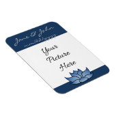 Exquisite Lotus in Blue Rett-the-Date Magnet (Rechte Seite)