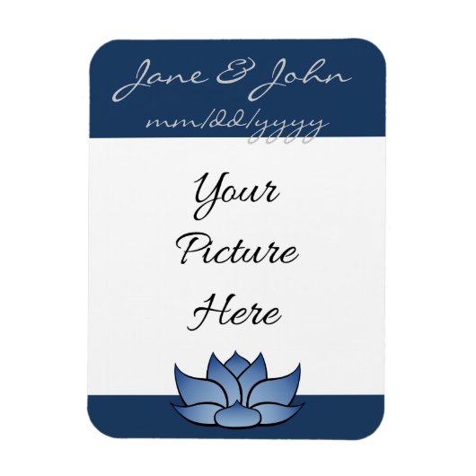 Exquisite Lotus in Blue Rett-the-Date Magnet (Vertikal)