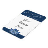 Exquisite Lotus in Blue Rett-the-Date Magnet (Linke Seite)
