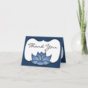 Exquisite Lotus in Blue Thank You Card Dankeskarte