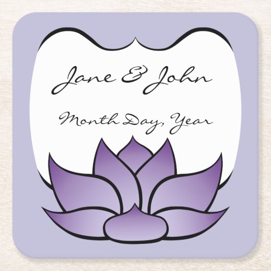 Exquisite Lotus in Lila Paper Untersetzer (Vorderseite)