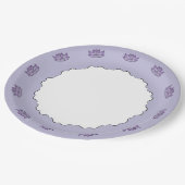 Exquisite Lotus in Lila Papierplatte Pappteller (Schrägansicht)