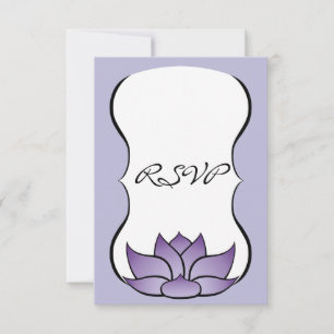 Exquisite Lotus in Lila RSVP-Karte RSVP Karte