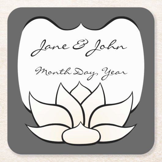 Exquisite Lotus in Pewter und Weißbuch Untersetzer (Vorderseite)