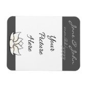 Exquisite Lotus in Pewter und White Magnet (Horizontal)