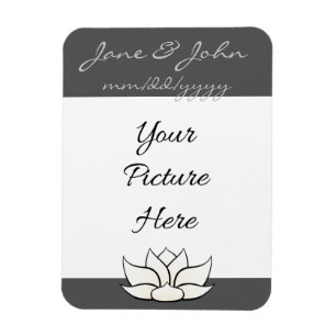 Exquisite Lotus in Pewter und White Magnet