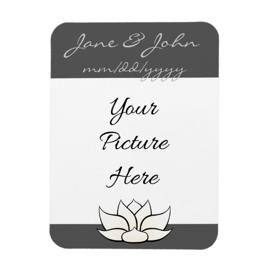 Exquisite Lotus in Pewter und White Magnet (Vertikal)