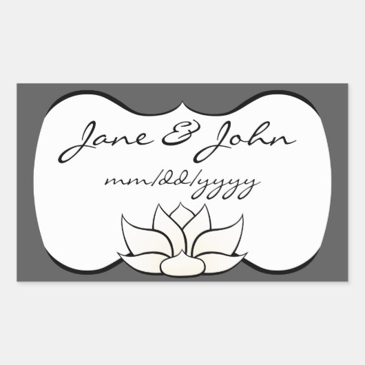 Exquisite Lotus in Pewter und White Sticker (Vorderseite)