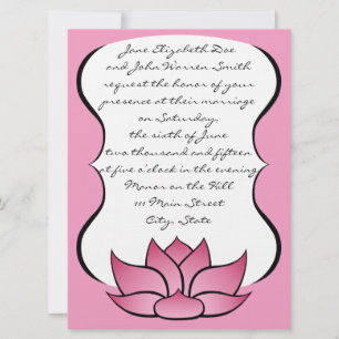 Exquisite Lotus in Pink Hochzeit Einladung