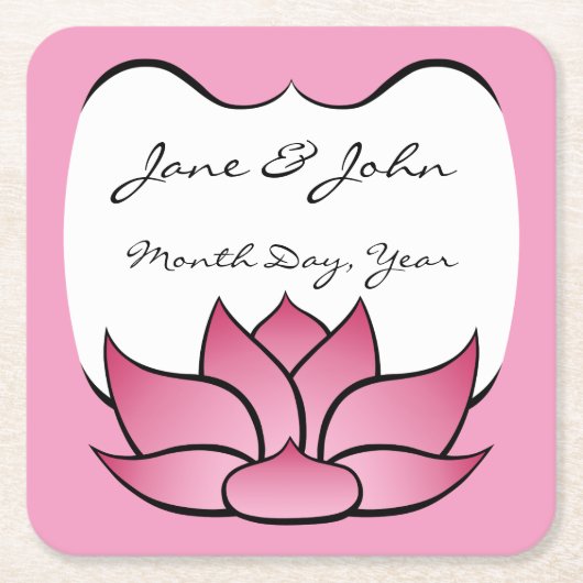 Exquisite Lotus in Pink Paper Untersetzer (Vorderseite)
